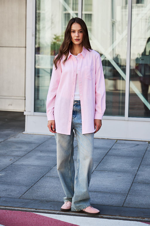 Рубашка оверсайз в полоску хлопковая