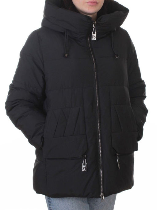 M-M05 BLACK Куртка зимняя женская (150 гр. холлофайбер)