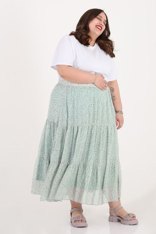 Юбка ярусная шифоновая - Almond фото 16