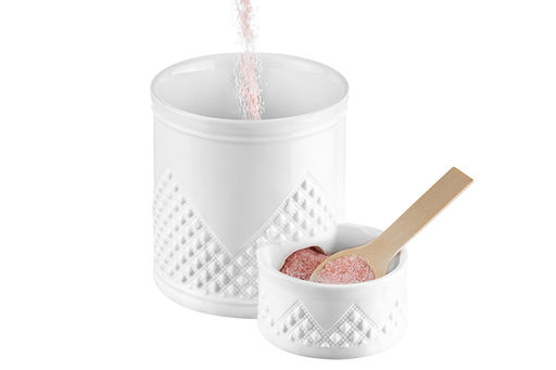 Банка д/соли 500 мл 15,5*10*14,5 см Ромбики с деревянной ложкой и крышкой - Elan gallery фото 5