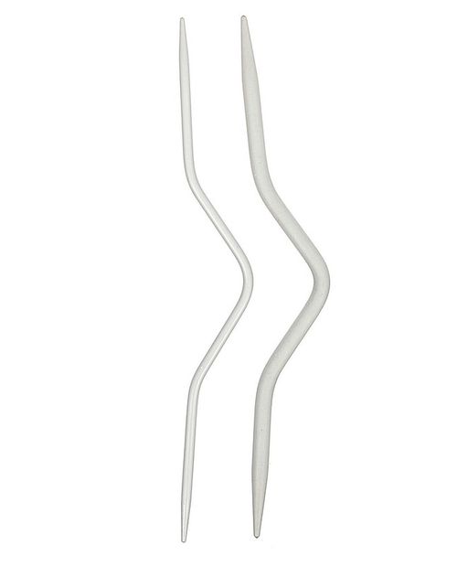 Спицы PRYM 191101 для вывязывания кос алюминий d 2.5/4.0 мм 12 см 2 шт выгнутые фото 3