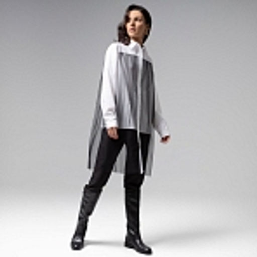 Рубашка комбинированная с сеткой, Срочно на обложку (white) - Charutti фото 13