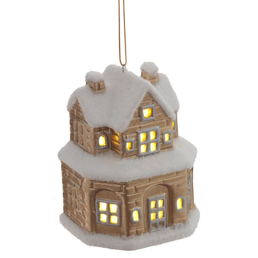 Изделие декоративное подвесное "Домик" (подсветка, 2xLR44), L7,5 W5,5 H9 см, 2в.