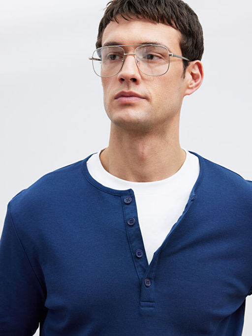 D??meli Bisiklet Yaka Yaka Uzun Kollu Erkek Ti??rt