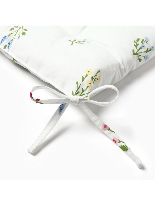 Подушка на стул Этель. Цветочек, 42?42?7 см, белая