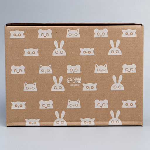 Коробка подарочная сборная, упаковка, «Зверята», бурый, 27 х 21 х 9 см