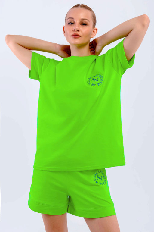Арт. 2370 Костюм женский с шортами 42-48 (4 шт) Цвет:салатовый - Калинка фото 5