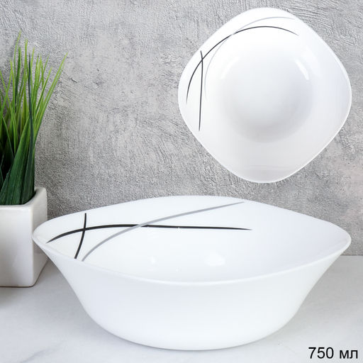 Тарелка квадратная суповая 750 мл 170 мм / FSW-75 (7267-2) /уп 3/36/ Полосы классика - Галеонтрейд фото 3