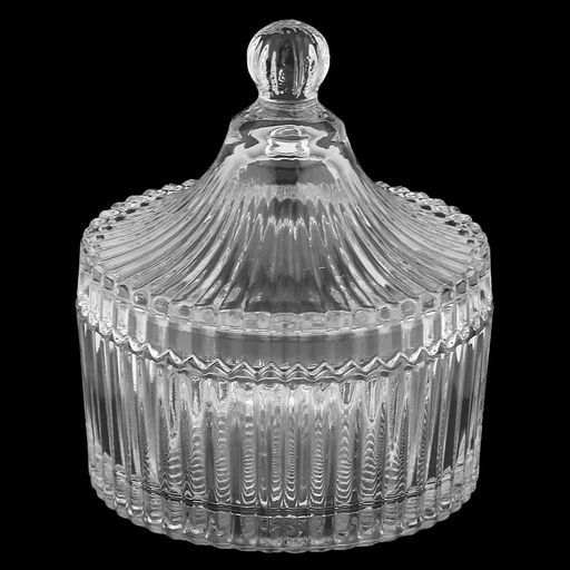 Икорница стеклянная Плиссе 260мл, д10,5см, h5см, стеклянная крышка, общая h12см, в коробке, Дели Гласс (Deli Glass)(Китай) - Домашняя мода фото 2