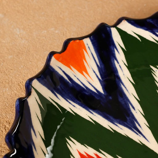 Тарелка узбекская Риштанская Керамика «Атлас», d=15 см, синяя