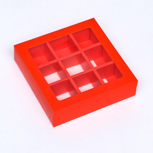 Коробка для 9 конфет, 13.8×13.8×3.8 см