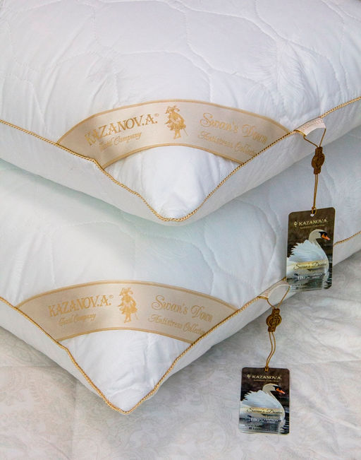 Подушка Kazanov.A Luxury Antistress Swans Down 70х70 см с наполнителем лебяжьего пуха