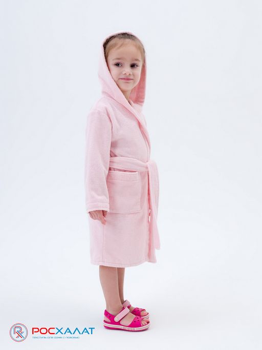 Детский махровый халат с капюшоном розовый МЗ-04 (7)