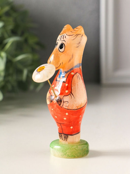Фигурка «Козел с цветком», 10×3.5 см, селенит