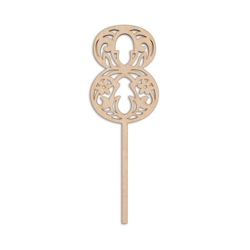 Заготовка для декорирования Mr. Carving ВД-227 Украшение для торта Цифра ажурная фанера 0.4 см Цифра 8