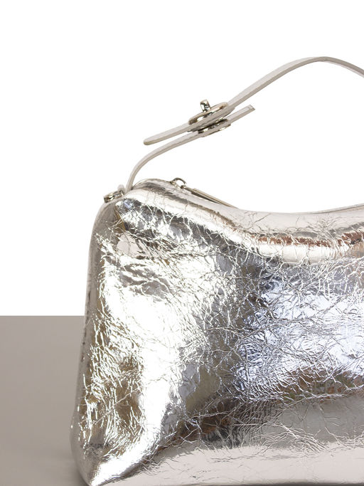 LACCOMA сумка НИ8352-серебристый натуральная кожа хлопок  фото 3