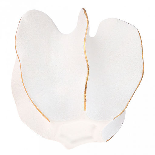 Ваза керамическая "Карамбола" 320мл, 13,2х13см h12,5см, д/горла - 3,3см, фактурный глянец, цвет - белый с золотом, в коробке (Китай)