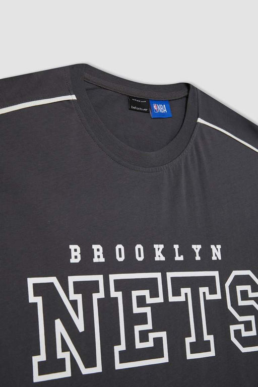 DeFactoFit Футболка Oversize с круглым вырезом и короткими рукавами NBA Brooklyn Nets  фото 8