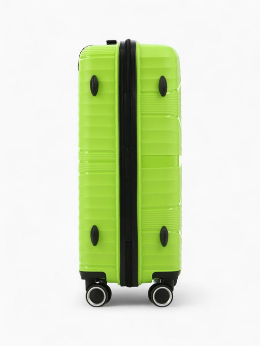 Чемодан на колёсах средний 75 л (M), на молнии, кодовый замок, 4 колеса, зелёный