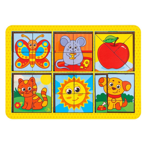 Головоломка геометрическая деревянная «Ферма», двусторонние