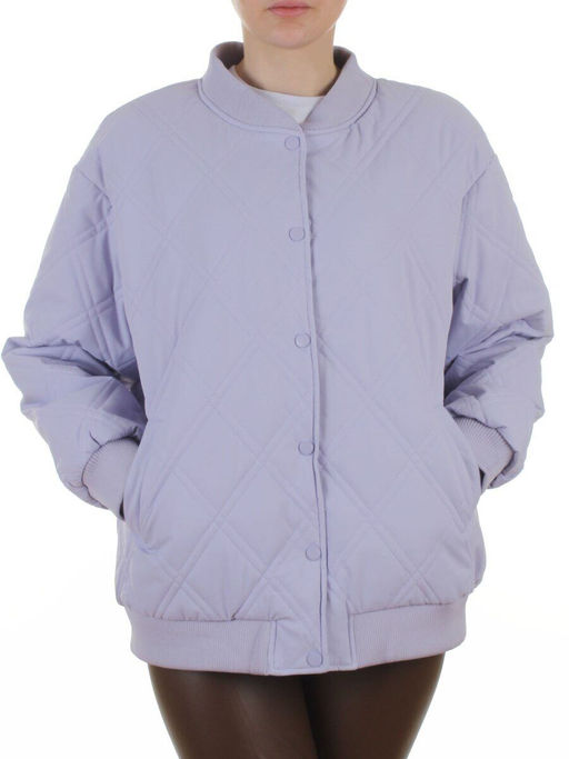 H24-91 LILAC Куртка-бомбер стеганная демисезонная женская (100 гр. синтепон)