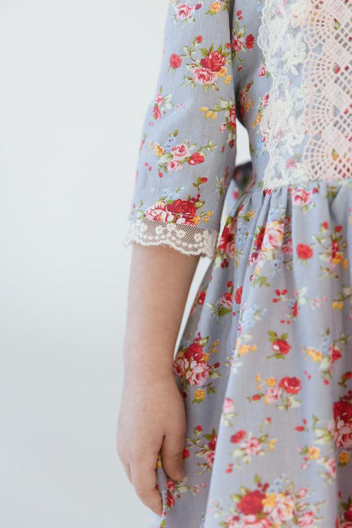 Платье МТ-422 серые цветы - Этоэльф фото 11