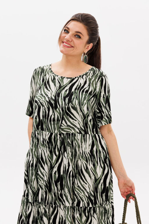 Платье ANELLI 1408 зеленая тень  фото 3