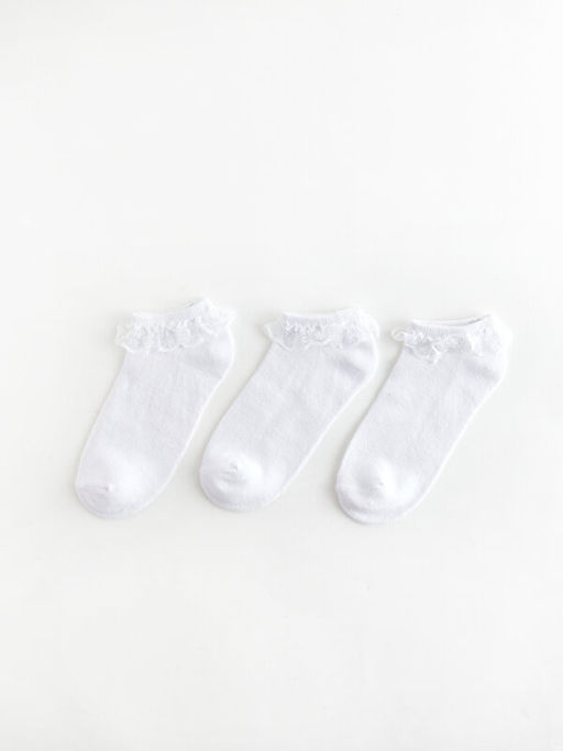 Dantel Detayl? K?z ?ocuk Patik ?orap 3l?