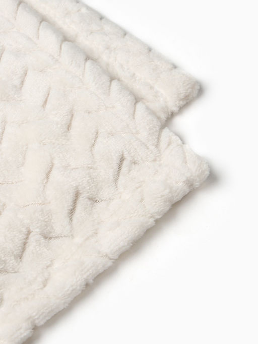 Плед «Этель» Zig-zag, 150×200 см, корал-флис, молочный