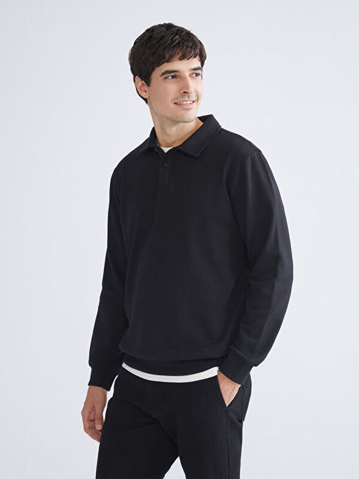 Polo Yaka Erkek Sweatshirt