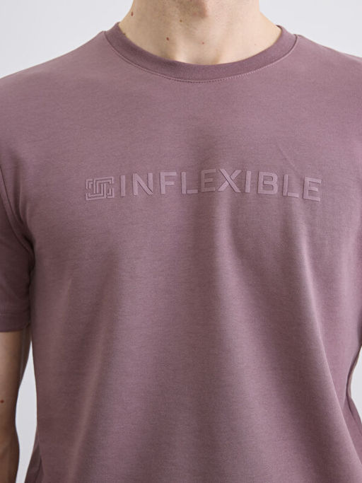 Bisiklet Yaka Bask?l? Erkek Ti??rt