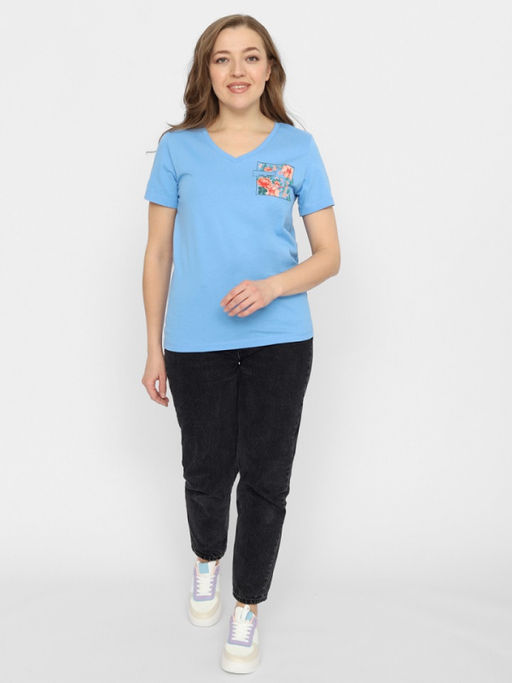 CRB wear/FSMW 60254-43 Футболка женская,голубой/Ex.Cherubino  фото 2