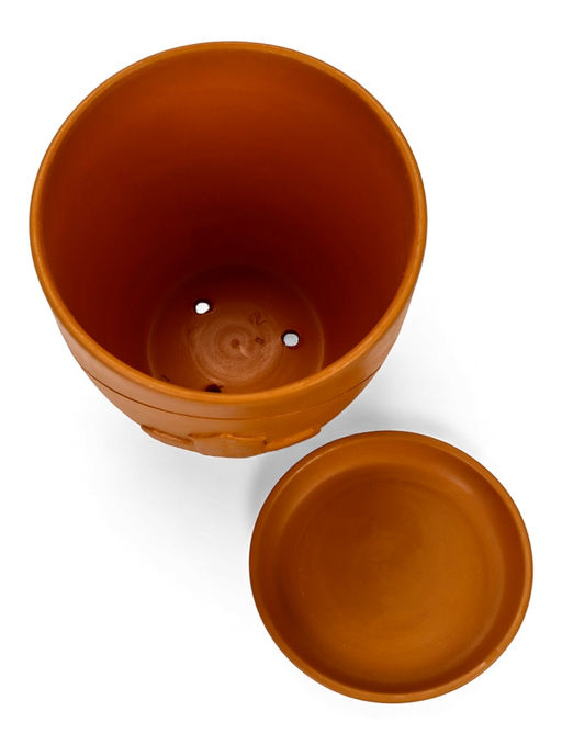 Горшок цветочный с поддоном 5 л, d122/h19,5 см терракот керамика, "Голландия" (М)