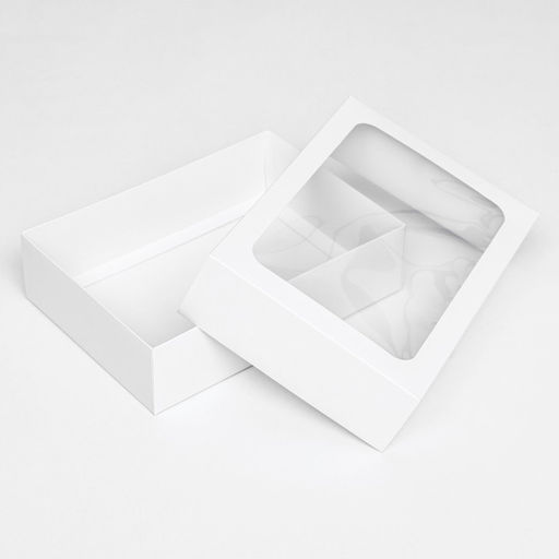 Цена за 5 шт. Коробка складная, крышка-дно, с окном, белый, 25 х 18 х 6,5 см, - UPAK LAND фото 4