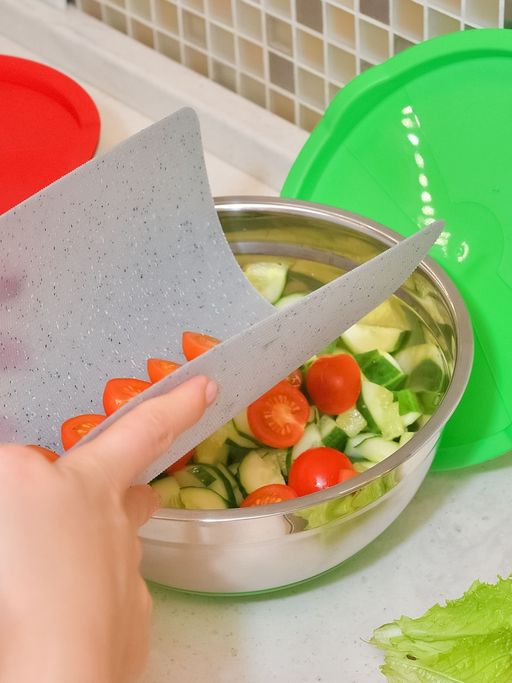 Миска стальная с крышкой MIX 16х9.5см 1.4л зеленая - Attribute фото 11