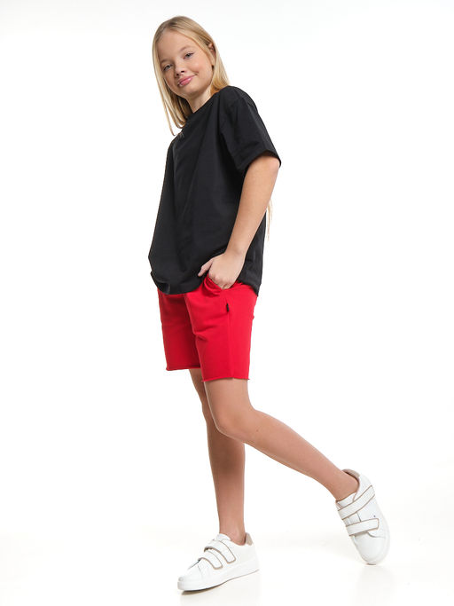 Шорты для спорта для девочки свободные отрезные 22-7677 красный - Mini maxi фото 12
