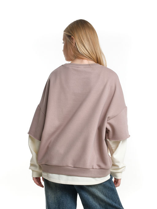 Толстовка для девочки 22-8047 бежевый - Mini maxi фото 3