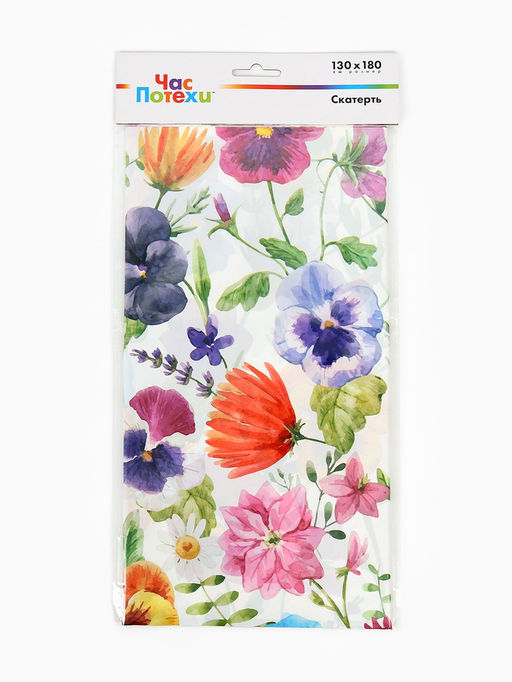 Скатерть одноразовая Полевые цветы, 130?180 см