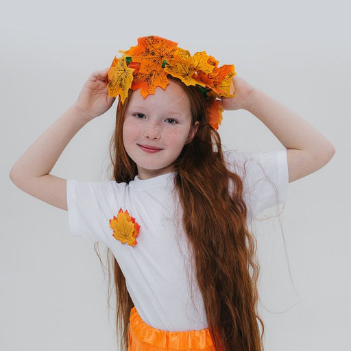 Карнавальный набор «Осенние цветы»: венок из листьев и брошь