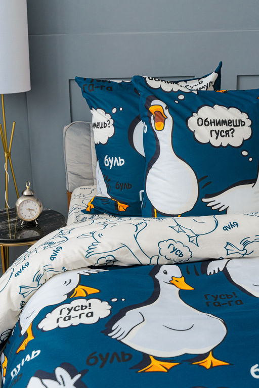 КПБ Павлинка Гусь обнимусь (синий) бязь - Протекс фото 8