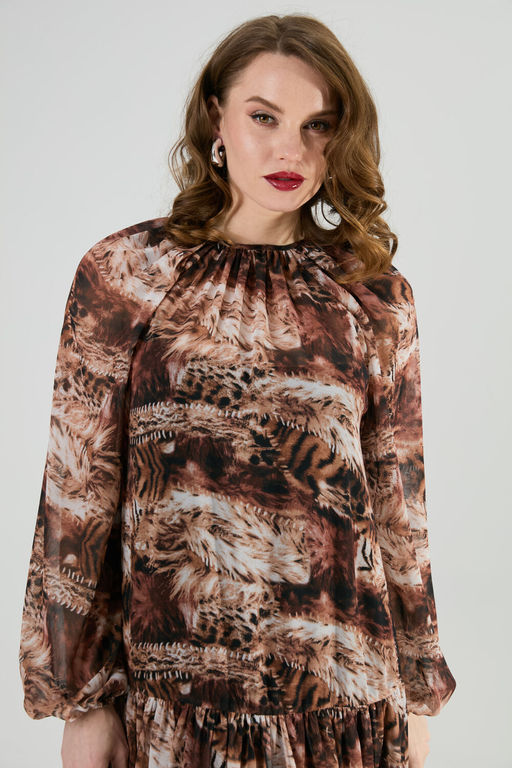 Платье NIKVA н1025-1 тигровая абстракция  фото 4