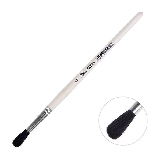 Кисть для рисования, белка, № 6, Calligrata, круглая, деревянная ручка