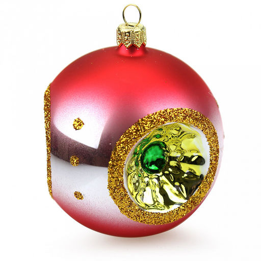 Елочная игрушка шар стеклянная Фонарики д8,5см, ручная художественная роспись, цвета микс, подарочная упаковка (Россия) - Домашняя Мода фото 2