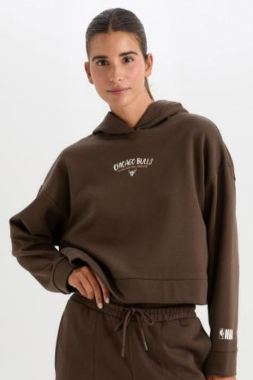 DeFactoFit NBA Chicago Bulls Kapusonlu Kal?n Sweatshirt