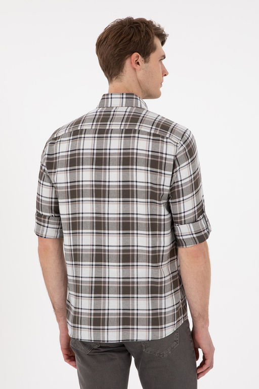 Мужская рубашка светло-хаки с длинным рукавом Неожиданная скидка в корзине - U.s. polo assn фото 5