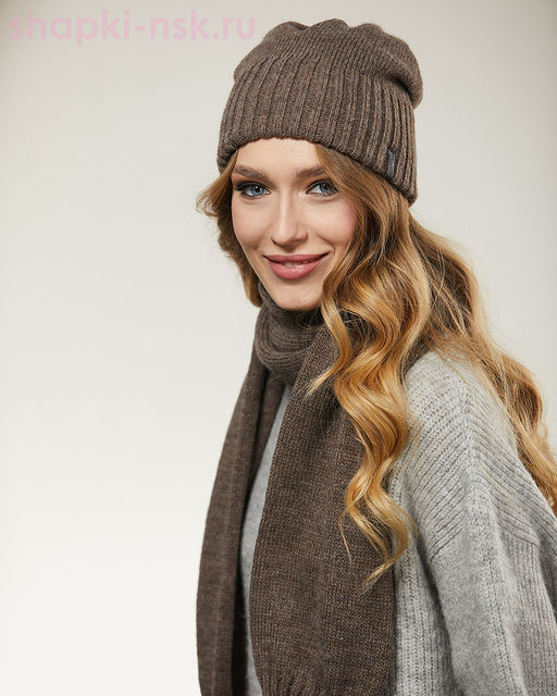 20722 F 1A Брадфорд Комплект женский флис (колпак+шарф) (56-58)