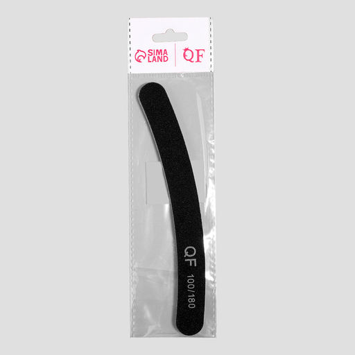 Цена за 6 шт. Пилка для ногтей, бумеранг, 100/180 грит, 18 см, чёрная