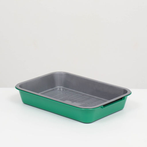 Туалет средний с сеткой 36×26×6.5 см, серый/зелёный