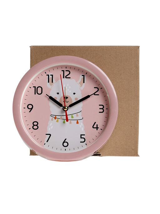 Будильник «Альпака», плавный ход, d=15 см, розовый