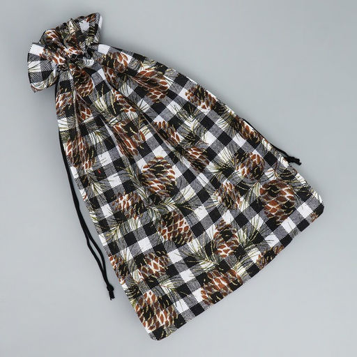 Цена за 5 шт. Мешочек подарочный новогодний холща «Клетка», 20×30 см ± 1.5 см